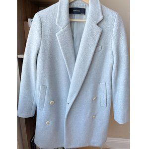 Zara Double-Breasted Coat Jacket Light Sky Blue S